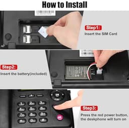 Vaste Draadloze Telefoon met Dual-SIM en Groot Display - Meertalig voor Thuis en Kantoor — thumbnail 3