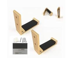Opvouwbare Hoofdtelefoon Houder Wandbevestiging - Aluminium Wandhanger met Sterke Plakband en Schroeven - Voor Alle Hoofdtelefoons