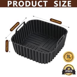 Herbruikbare Siliconen Vorm voor Airfryer - 20 x 20 cm - 2 Stuks — thumbnail 7