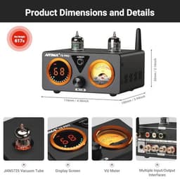 100W Bluetooth HiFi Versterker met VU Meter en Digitale Ingangen — thumbnail 3