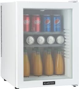 Klarstein Minibar Brooklyn 42 Mini koelkast - Compact - Vrijstaand - Thermo-elektrisch koelsysteem - 42 Liter inhoud - Koeling: 12 - 18 °C - Auto DeFrost - Energie-efficiëntieklasse: F - 23 dB - LED licht - Glazen panoramadeur - Wit — thumbnail 1