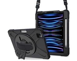 Schokbestendige Rugged Case voor iPad Pro 11 inch - Beschermhoes met 360 Graden Rotatie en Verstelbare Schouderband