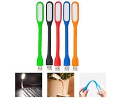 Flexibele USB Ledlamp - Mini Zwanenhals Leeslamp voor Toetsenbord en Notebook - 5 Stuks