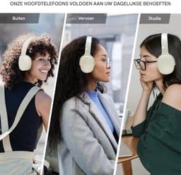 Ynkkvre - Bluetooth Headset - Koptelefoon - Hoofdtelefoon - Noise Cancelling - 12-Uurs Speeltijd En Hoge Fideliteit Geluid - 1 Stuk - Vouwbaar Ontwerp In Wit — thumbnail 5