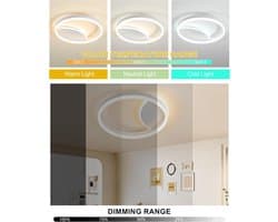 Dimbare LED plafondlamp met afstandsbediening en aanpasbare kleurtemperatuur 3000K - 6000K - 40x40cm 36W voor woonkamer, slaapkamer, keuken en meer