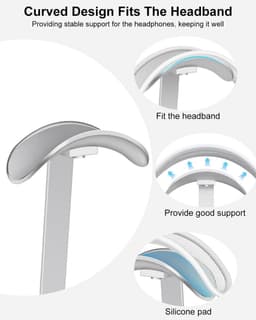 Hoofdtelefoonstandaard voor gaming en over-ear hoofdtelefoons – Zware headsethouder van aluminium en ABS — thumbnail 2