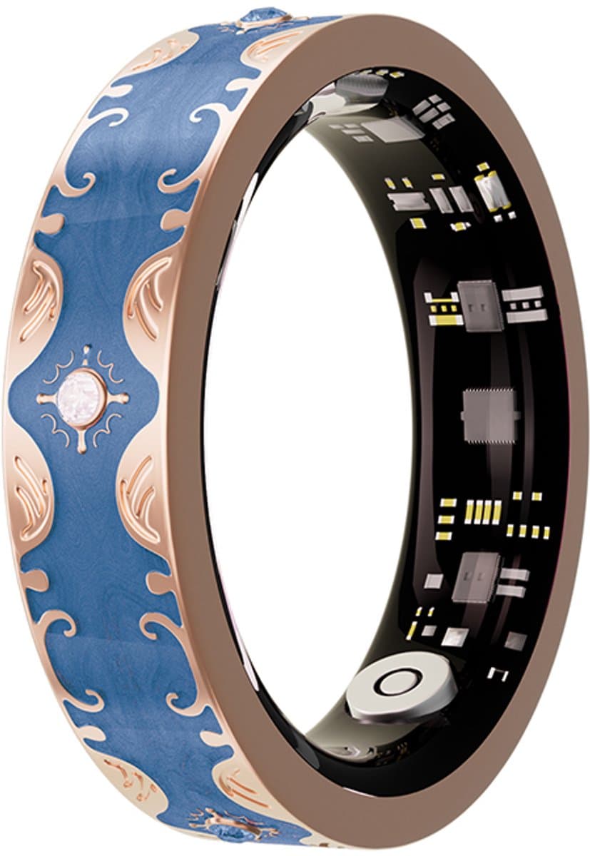 WizBay Premium Select® Bohemian Smart Ring - Sapphire Blue - Hartslag, Slaap en Zuurstofmeting - Activiteitstracker - Maat 9 — afbeelding 1