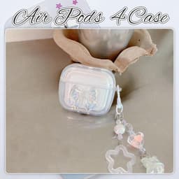 Hoes voor AirPods 4 met 3D-kristal-strikdesign en sleutelhanger - Schokabsorberend - Transparant - Compatibel met Apple AirPods 4e generatie — thumbnail 4