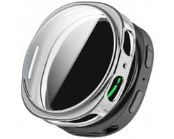 Screenprotector case - geschikt voor Samsung Galaxy Watch 8 - 44mm - flexibel en zacht - TPU full cover hoesje - 44 mm - volledige bescherming - zilver