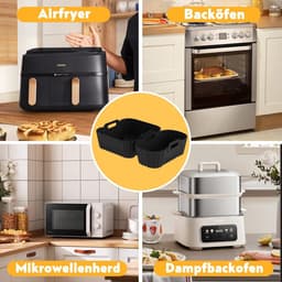 Accessoires Siliconen Heteluchtfriteuse Gescht voor Philips Dual Basket Airfryer 3000-5000 Serie 9L(6L/3L), Airfryer Siliconen voor Cookwise Dual Zone 9L(3L/6L) — thumbnail 6