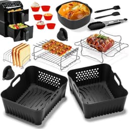 Accessoires Heteluchtfriteuse Gescht voor Philips Airfryer 4000 Serie 10L, Siliconenvorm Accessoireset Heteluchtfriteuse Herbruikbare Ovenschaal voor Philips Stacked Dual Basket Airfryer NA460 10L — thumbnail 2