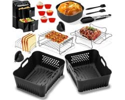 Accessoires Heteluchtfriteuse Gescht voor Philips Airfryer 4000 Serie 10L, Siliconenvorm Accessoireset Heteluchtfriteuse Herbruikbare Ovenschaal voor Philips Stacked Dual Basket Airfryer NA460 10L — thumbnail 1