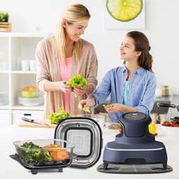 Airfryer accessoires Gescht voor Ninja CRISPi 1x roestvrij staal fijnmazige spatbescherming + 1x siliconen hittebestendige onderlegger voor Ninja heteluchtfriteuse FN101EUGY, FN101EUST en — thumbnail 6