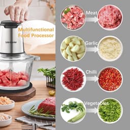 Keukenmachine met Hakmolen en Vleesmolen - 8 Kopjes, 2 Snelheden, 350W - Voor Fruit, Vlees, Groenten en Babyvoeding — thumbnail 5