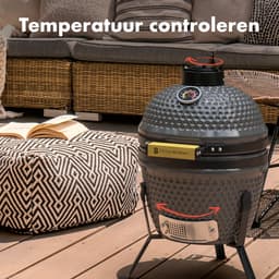 KitchenBrothers Kamado BBQ - 13 Inch Houtskool Barbecue - 27⌀ cm - PFAS-vrij - Egg BBQ - Grijs — thumbnail 5