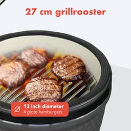 KitchenBrothers Kamado BBQ - 13 Inch Houtskool Barbecue - 27⌀ cm - PFAS-vrij - Egg BBQ - Grijs — thumbnail 4