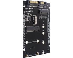 M.2 SATA Adapter - M.2 SSD naar SATA - 6Gbps - NGFF/mSATA - B+M Key - TH02 - Zwart