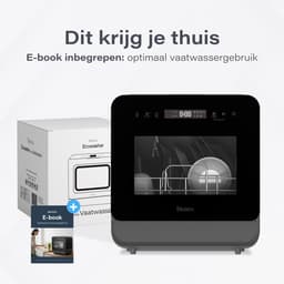 Skoov Mini Vaatwasser met waterreservoir PRO - 3 couverts - 6 wasprogramma's - Kleine smalle vrijstaande afwasmachine - Camping - Zwart — thumbnail 9