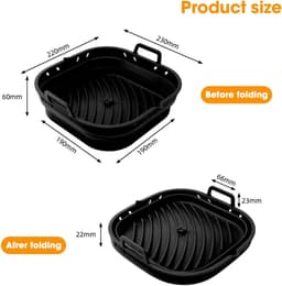 Siliconen vorm voor heteluchtfriteuse, airfryer, siliconen vorm met scheidingswand, 23 x 22 x 6 cm, siliconen inzetstuk, bakvorm, opvouwbare siliconen airfryer-accessoires voor — thumbnail 5