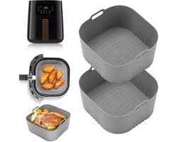 Siliconen vorm voor heteluchtfriteuse accessoires, 2 stuks, siliconen bakvorm, herbruikbaar in plaats van bakpapier voor heteluchtfriteuse, accessoires