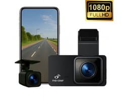 Lefairy dashcam voor auto en achteruitrijcamera- WiFi app - 3 inch scherm - Full HD - G sensor - 24 uur bewaking