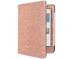 Sparkle Hoesje - Sleepcover Geschikt voor Kobo Clara Colour - Book Case Hoes Cover - Roze - ereader hoesje - cover