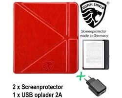 Origami Sleepcover Geschikt voor Kobo Sage Hoes Rood + Screenprotector + Oplader * - ereader hoesje - cover