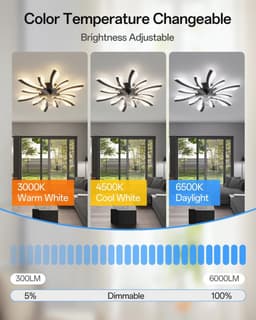 Smart plafondventilator met verlichting en WiFi bediening, compatibel met Alexa en Google Home — thumbnail 1