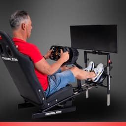 REBBLERS® PRO Premium Racing Cockpit - Race Simulator + Vloermat - Verstelbaar van Formula naar GT/Rally - Zwart — thumbnail 2