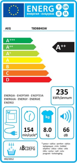 AEG T8DB84GW - 8000 serie - AbsoluteCare - Warmtepompdroger — thumbnail 3