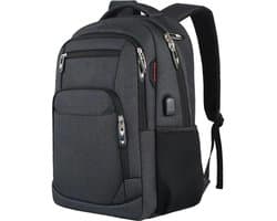 Rugzak - Laptoptas - Laptop Rugzak - Unisex - Zakelijke Reistas - Met USB - 30 Liter - Zwart