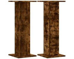 vidaXL - Speakerstandaards - 2 - st - 30x30x80 - cm - bewerkt - hout - gerookt - eiken