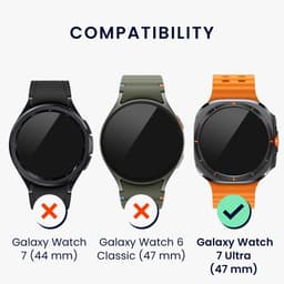 kwmobile Beschermende Ring geschikt voor Samsung Galaxy Watch Ultra 47mm Fitness Tracker - Bezel Ring voor smartwatch - Beschermring voor smartwatch in zilver / zwart. — thumbnail 3