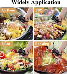 200ml Airfryer olijfolie spuitfles - Voedselveilig, geen schadelijke stoffen - Koken, bakken, Olie spuitfles - Salade & BBQ spuit - 8*6*20.5cm - Geschikt voor Airfryer koken, BBQ, feesten, kerstversiering - Zwart. — thumbnail 7