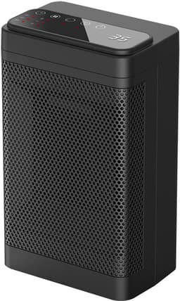 Draagbare binnenverwarmer met thermostaat, 1500W PTC keramische elektrische verwarmer voor slaapkamer, kantoorveiligheidsverwarmer, 12-uurs timer — thumbnail 1
