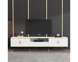 Luxe TV-meubel Wit met Marmerlook voor Televisies tot 90 Inch - 200 cm Breed