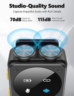 Mini Draadloze Clip Microfoon Set Met Dubbele Ontvanger - Intelligente Ruisonderdrukking - 48 Uur Levensduur & 164 Ft Effectieve Afstand - Geschikt Voor iPhone+iPad+Android Apparaten - Ideaal Voor Video-Opname — thumbnail 4