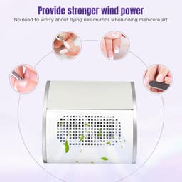 Nagelstofzuiger 80 Watt - Compacte Stofzuiger voor Manicure met 2 Stofzakjes — thumbnail 5