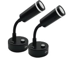 Dimmable 12V LED Leeslamp met USB - 2 Stuks