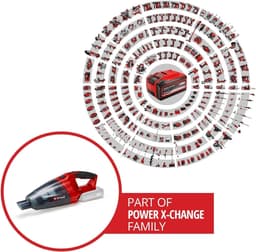 Stofzuiger TE-VC 18 Li-Solo Power X-Change, Li-Ion, 18 V, 540 ml stofafzuiging, incl. 3 mondstukken, verlengstuk, wandhouder, zonder accu en lader, Zwart — thumbnail 4