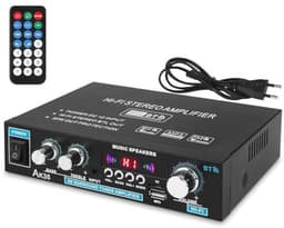 2-kanaals mini hifi stereo versterker met digitale eindversterker en bas/tone regeling voor pc en thuisbioscoop — thumbnail 1