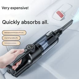 Draadloze handstofzuiger, krachtige draadloze stofzuiger, stofvrij met één knop, auto-stofzuiger, multifunctionele mini auto-stofzuiger, draagbare stofzuiger, zilvergrijs — thumbnail 3
