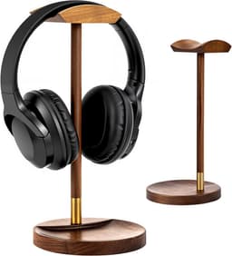Massief Houten Hoofdtelefoonstandaard voor Bureau en Gaming Headsets — thumbnail 1