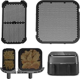 Cosensi - Siliconen spatbescherming accessoires voor Airfryer - 2 stuks in set - Geschikt voor Philips Airfryer 3000 Dual Basket NA350 en 5000 Series - Stoom Airfryer accessoires - Siliconenvorm spatbescherming — thumbnail 8