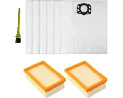 HEPA Filter en stofzakken - geschikt voor Kärcher WD4 - WD5 - WD6 - WD5P - WD6P - Premium MV4 - MV5 - MV6 stofzuiger - 2.863-005.0 2.863-006.0 - 2 Filter en 6 stofzakken