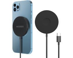 Accezz Draadloze Oplader - Geschikt voor MagSafe - Snellader 15W - USB C Kabel