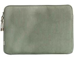 Selencia Corduroy Laptop Sleeve - Laptop Hoes geschikt voor 13 / 13.3 / 13.6 / 14 / 14.2 inch - Pistache Cream