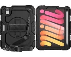 Robuuste iPad Mini 7/6 Hoes met Screenprotector, Handriem, Standaard en Schouderriem (8.3 inch)