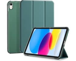 Slanke Harde Hoes voor iPad 11 inch (2025) & 10,9 inch (2022) - Doorzichtige Frosted Back Cover met Standfunctie - Nachtgroen