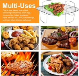 Vierkant airfryer rooster - Airfryer bakvorm - Airfryer accessoires - Roestvrij staal - 20,5 cm — thumbnail 5
